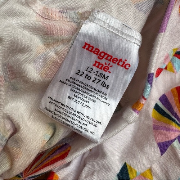 Magnetic Me Groove In Heart Ruffles Footed Pajama 2PC Set Modal Baby Girl 12-18M - Picture 4 of 4